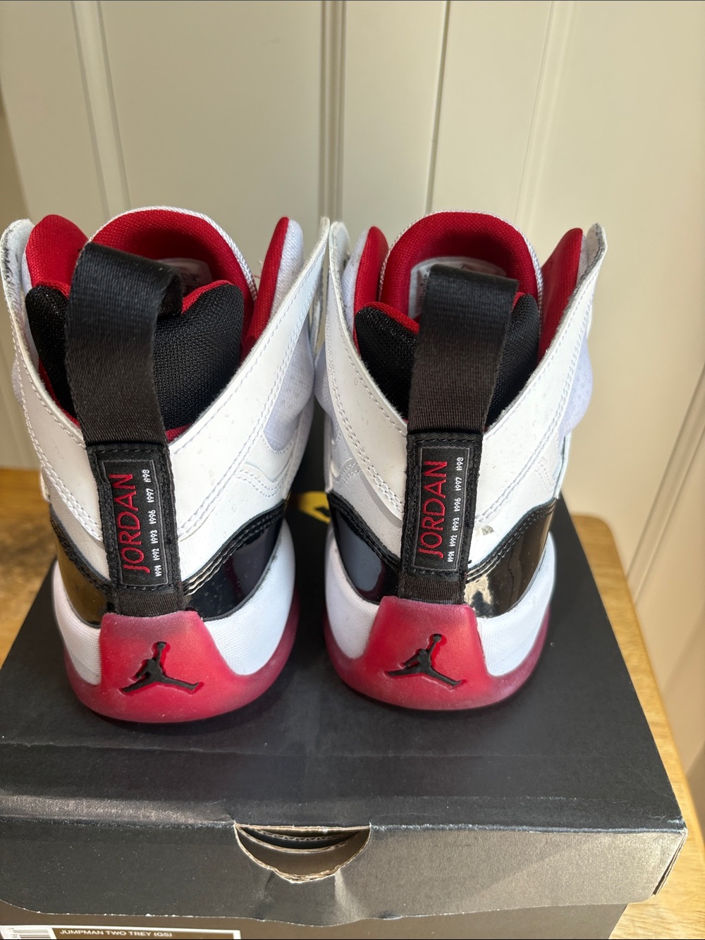 Nike White, Black & Red Air Jordan Style Sneakers - Picture 3 of 4